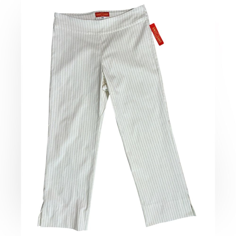 Krazy Larry White Striped Pull-On Pants Size 12 NWT